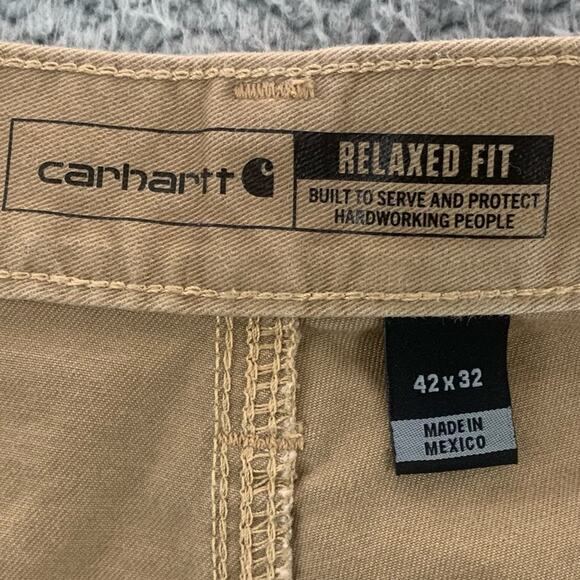 Carhartt Relaxed Fit Twill 5-Pocket Work Dark Khaki Pants Men's   -  Size:   42 - Picture 13 of 16